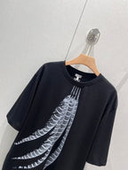 Loewe 25 Feather Printed Round Neck Short Sleeve T-shirt Cotton