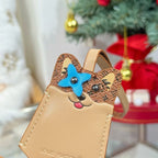 LV Cat Charm Beige Leather