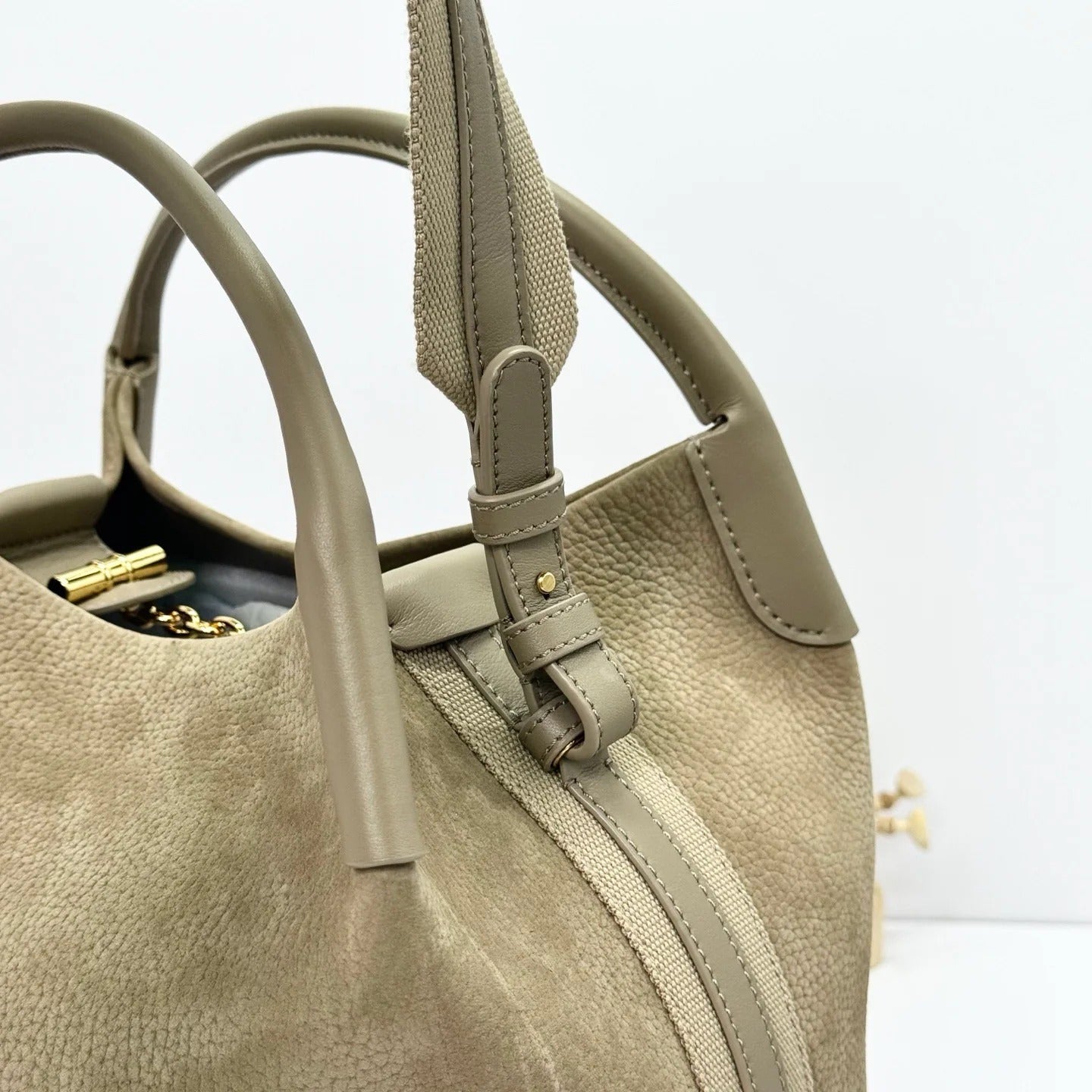 Loro Piana Bale Bag 36cm Beige Smooth Cow Leather