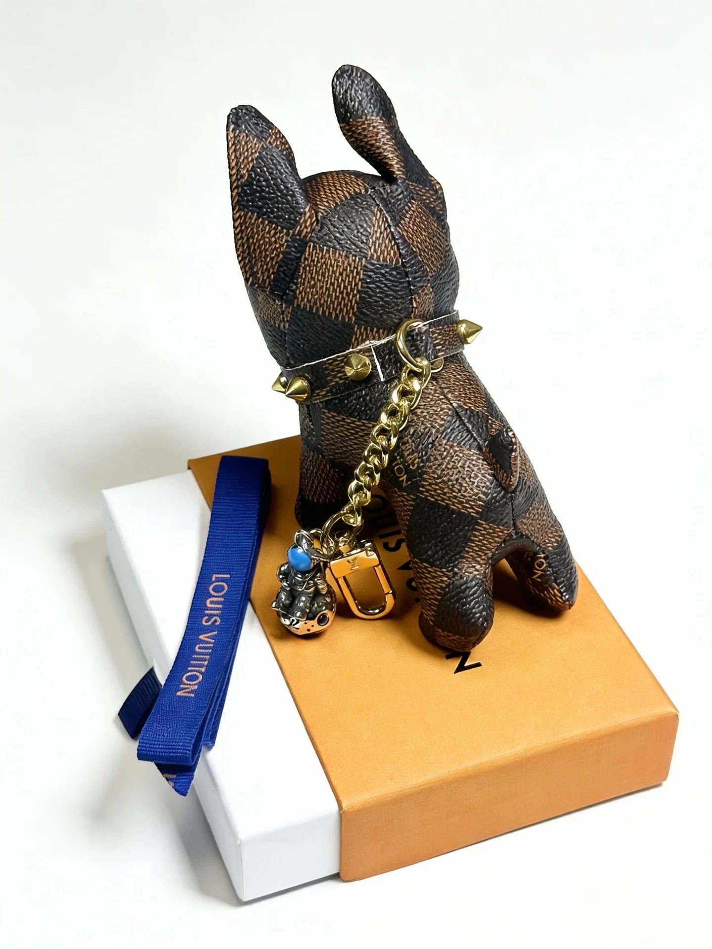 LV Brown Monogram Canvas Dog Charm