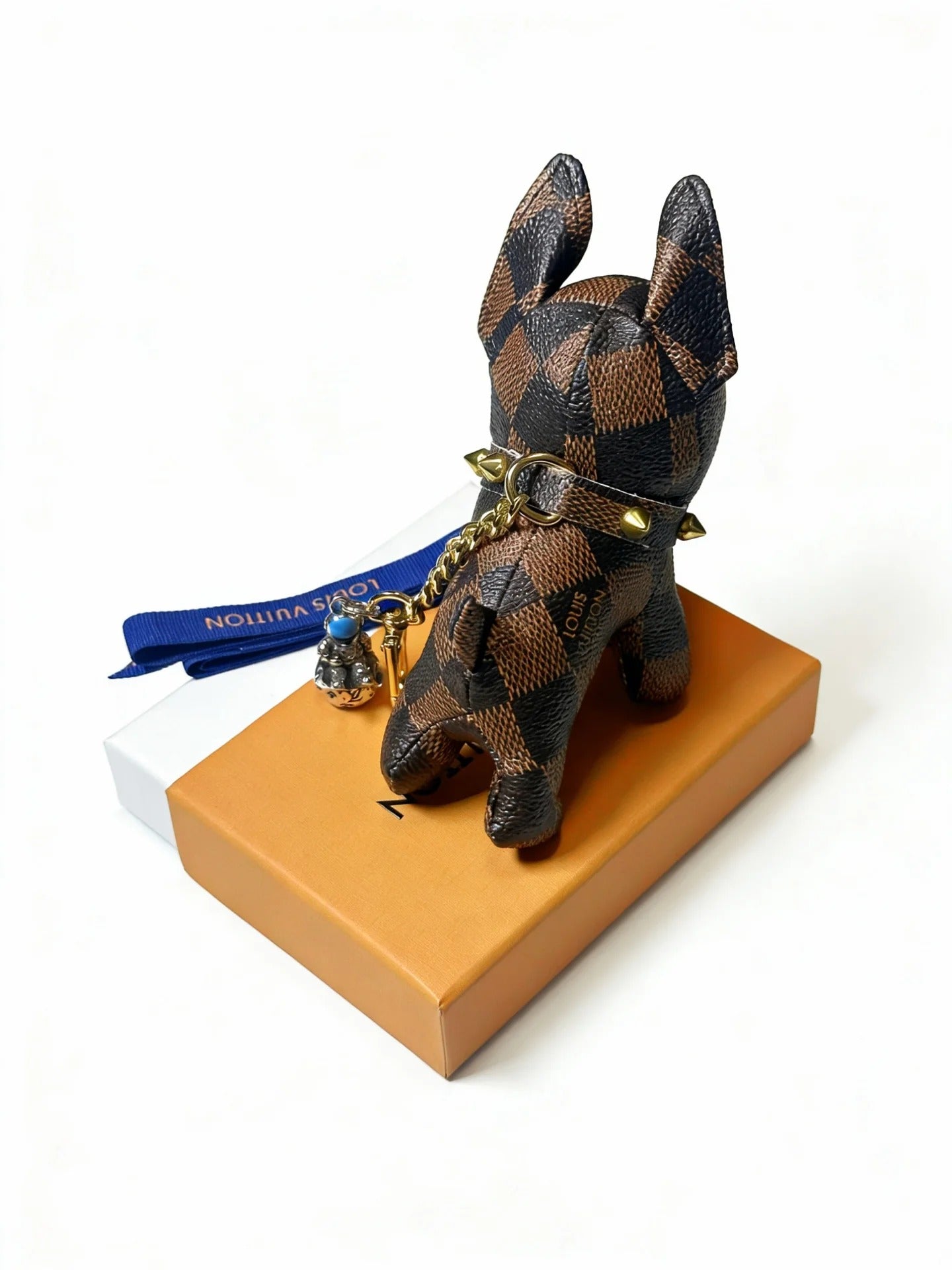 LV Brown Monogram Canvas Dog Charm