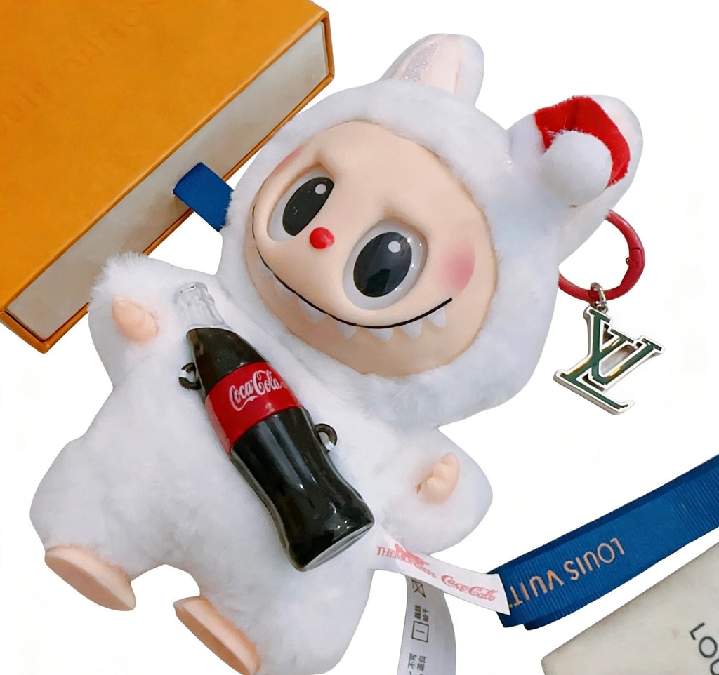 LV Labubu with Coca-Cola White Wool Charm