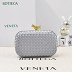 Bottega Veneta 2026 Knot Clutch 20cm Silver Gold Woven Leather