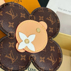 LV Vivienne Head Bag Charm in Monogram Brown Beige White Canvas