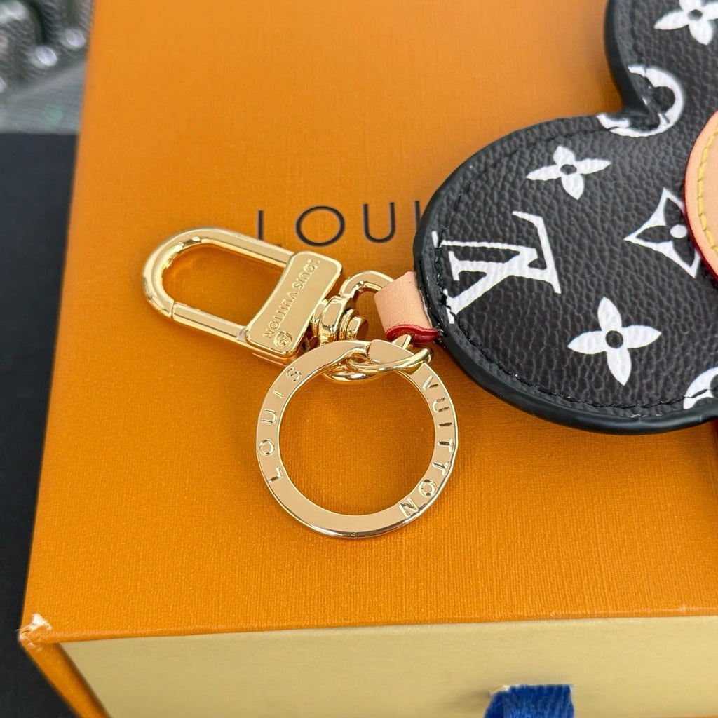 LV Vivienne Head Bag Charm in Monogram Black Canvas