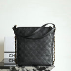 Chanel Hobo Backpack Max Large Black Calfskin