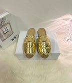 GRANVILLE ESPADRILLE MULE GOLD QUILTED CANNAGE CALFSKIN