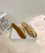 GRANVILLE ESPADRILLE MULE GOLD QUILTED CANNAGE CALFSKIN