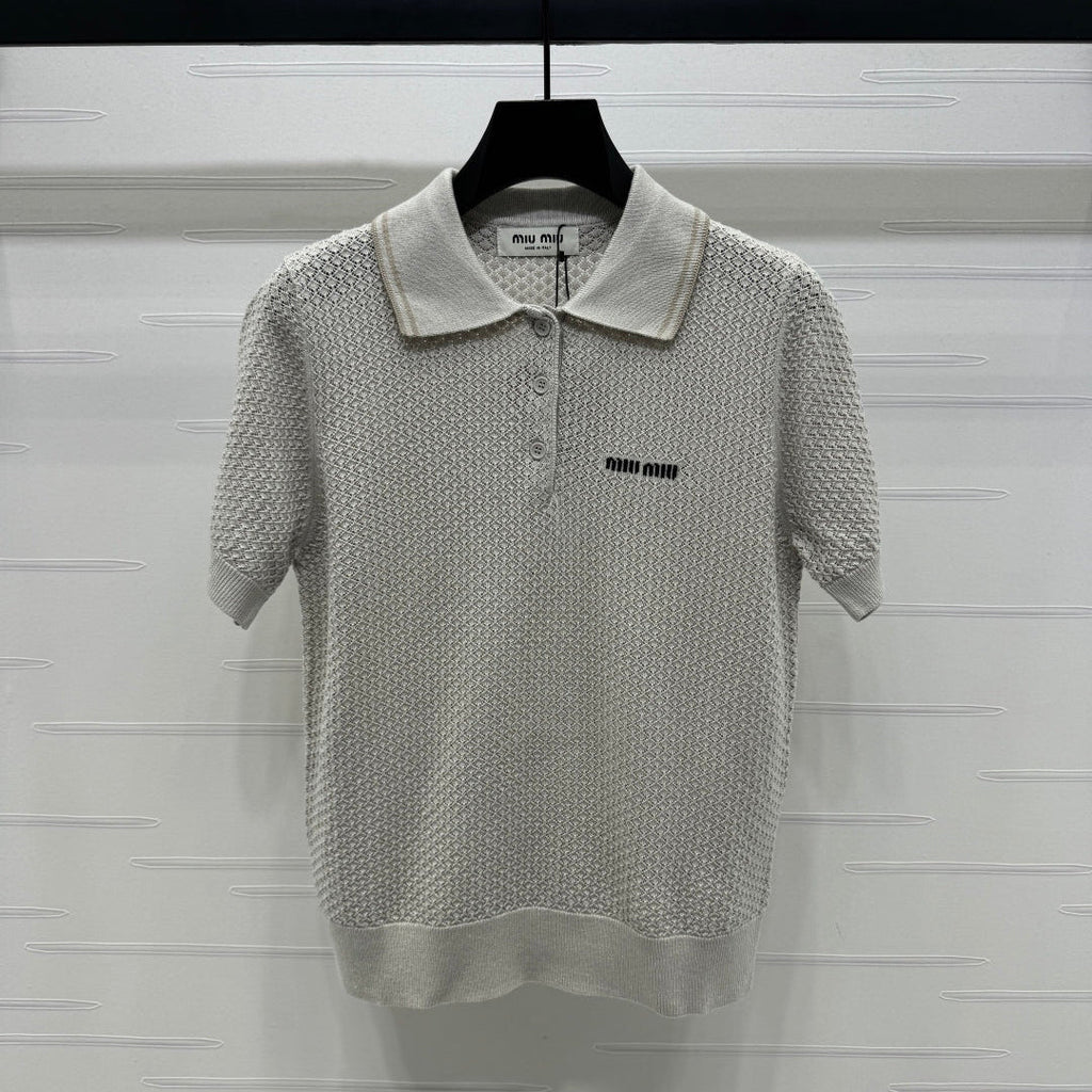 MIUMIU SHORT-SLEEVE KNIT POLO 269487