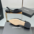 CC SLINGBACK 25S 25 MM IN BLACK TWEED AND FABRIC