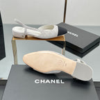 CC SLINGBACK 25S 25 MM IN WHITE SUEDE AND CRYSTALS