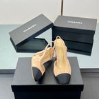 CC SLINGBACK 25S 95 MM IN BEIGE SUEDE AND CRYSTALS