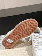 BALL STAR 2 SNEAKERS IN WHITE CALFSKIN GREEN STAR AND SILVER HEEL TAB