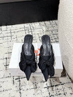 KNIFE LAVALIÈRE 45MM MULE IN BLACK NYLON JERSEY