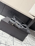 SLINGBACK 25S IN BLACK FABRIC