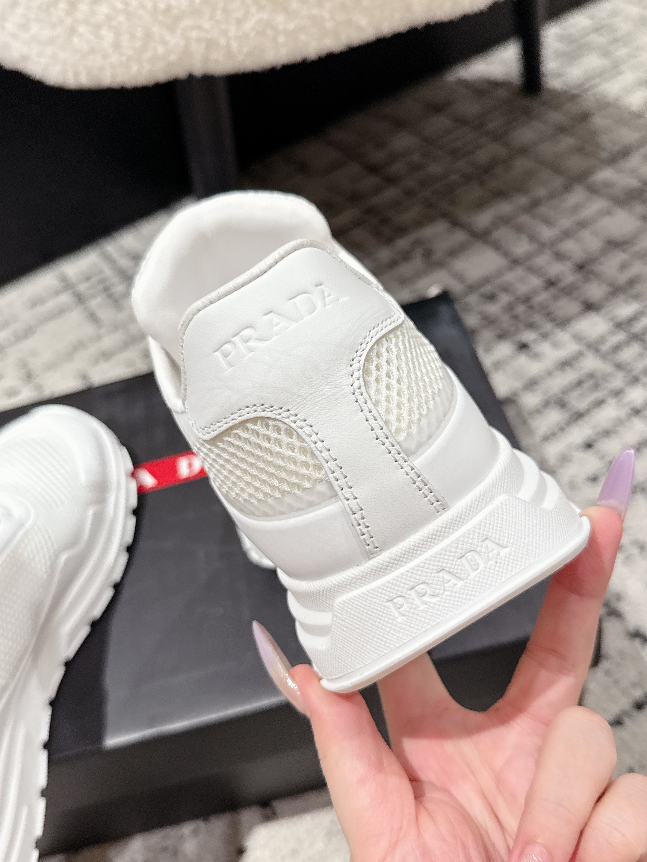 PRADA 25S MEN SNEAKERS IN WHITE CANVAS