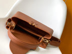 CAPUCINES GM 33CM BROWN GOLD TAURILLON LEATHER 252019