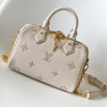 LV Speedy 20 Bandoulière Bag Beige Embossed cowhide 252519