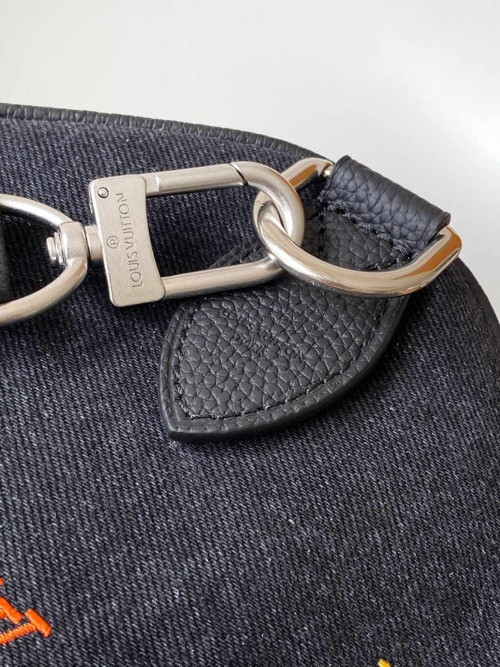LV Speedy 40 Bandoulière Bag Black Denim Leather 252470