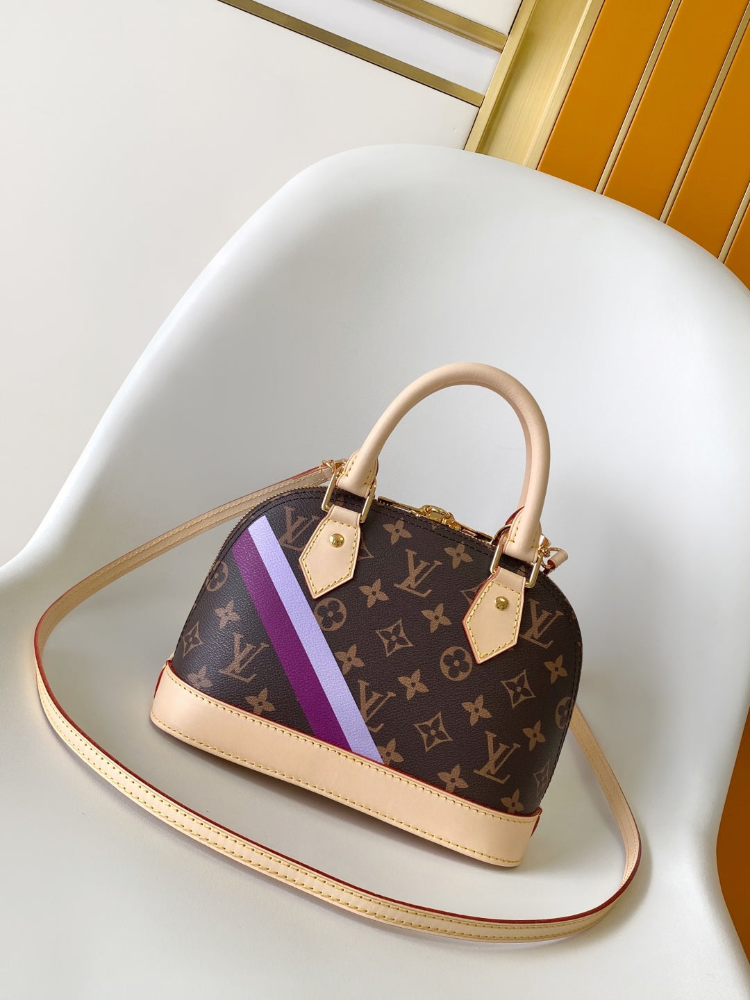 LV Alma BB Handbag 25cm Brown Beige Monogram Canvas & Cowhide GHW