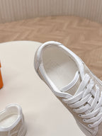 HM 25S SNEAKER LOW SPORTS IN BEIGE CANVAS MIX WHITE LAMBSKIN