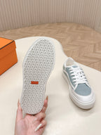 HM 25S SNEAKER LOW SPORTS IN BLUE DENIM MIX WHITE LAMBSKIN