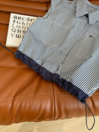 CC 25 Striped Shirt Navy Blue White Cotton