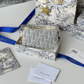 CD 30 Montaigne Coin Purse Key Bag Grey White Jacquard GHW