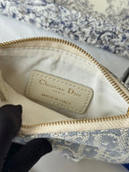 CD 30 Montaigne Coin Purse Key Bag Grey White Jacquard GHW