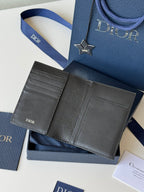 CD BI-fold Passport Black Grain Cowhide
