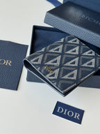 CD Diamond Saddle Passport Blue Beige Cowhide