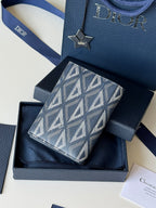 CD Diamond Saddle Passport Blue Beige Cowhide