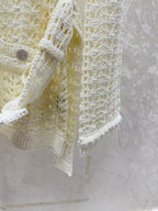 CHANEL 25S OPEN-KNIT WAIST-TIE SWEATER 528