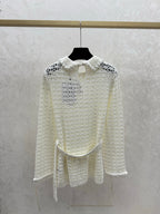CHANEL 25S OPEN-KNIT WAIST-TIE SWEATER 528