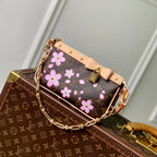 LV x TM Pochette Accessoires 22cm Sakura Brown Cherry Blossom Monogram Canvas