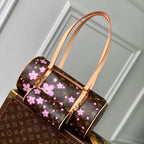 LV x TM Papillon 27cm Sakura Brown Cherry Blossom Monogram Canvas