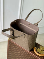 LV 2025 Louis Vuitton All In One MM Bag 40cm Gray Monogram Empreinte Leather 343619
