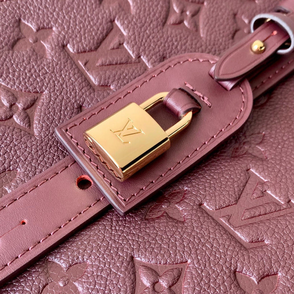 LV 2025 Louis Vuitton All In One MM Bag 56cm Wine Red Monogram Empreinte Leather 343623