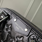LV 2025 Alma BB Bag 22cm Black Silver Patent Leather 347371