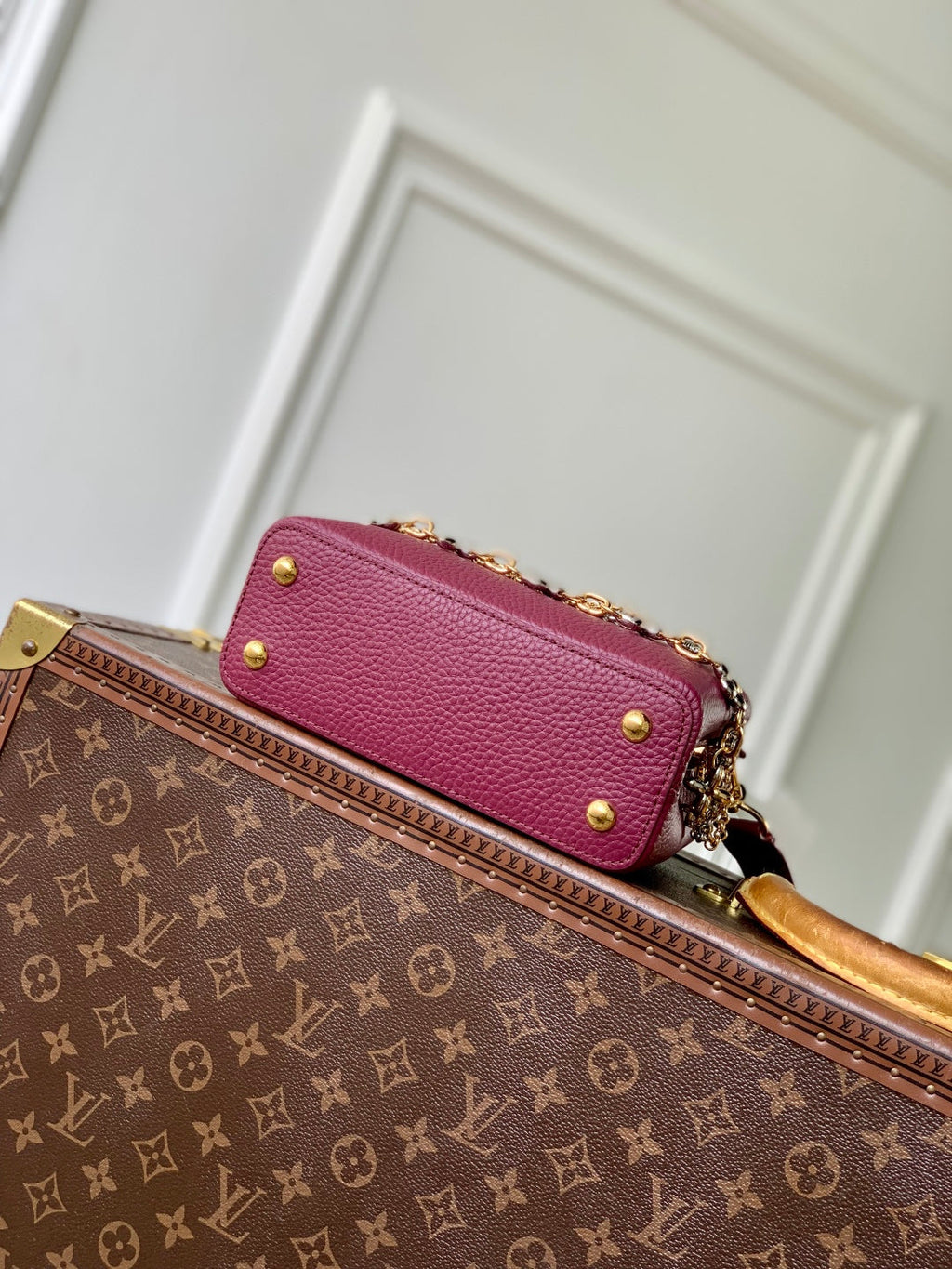 LV 2025 Capucines Bag Plum Taurillon Leather 347434