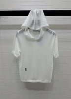 DIOR SHORT-SLEEVE LACE-KNIT HOODIE 274811