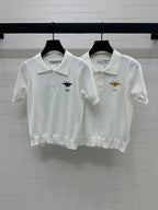 DIOR EMBROIDERED LOGO KNIT POLO SHIRT