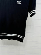 CELINE SHORT-SLEEVE KNIT TOP BLACK 274820