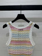 Chanel 25 Multicolor Striped Knitted Tank Top