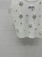MIU 25S 3D RHINESTONE TANK TOP 264255