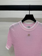 CHANEL 25S SHORT SLEEVE CREW NECK SWEATER 264254
