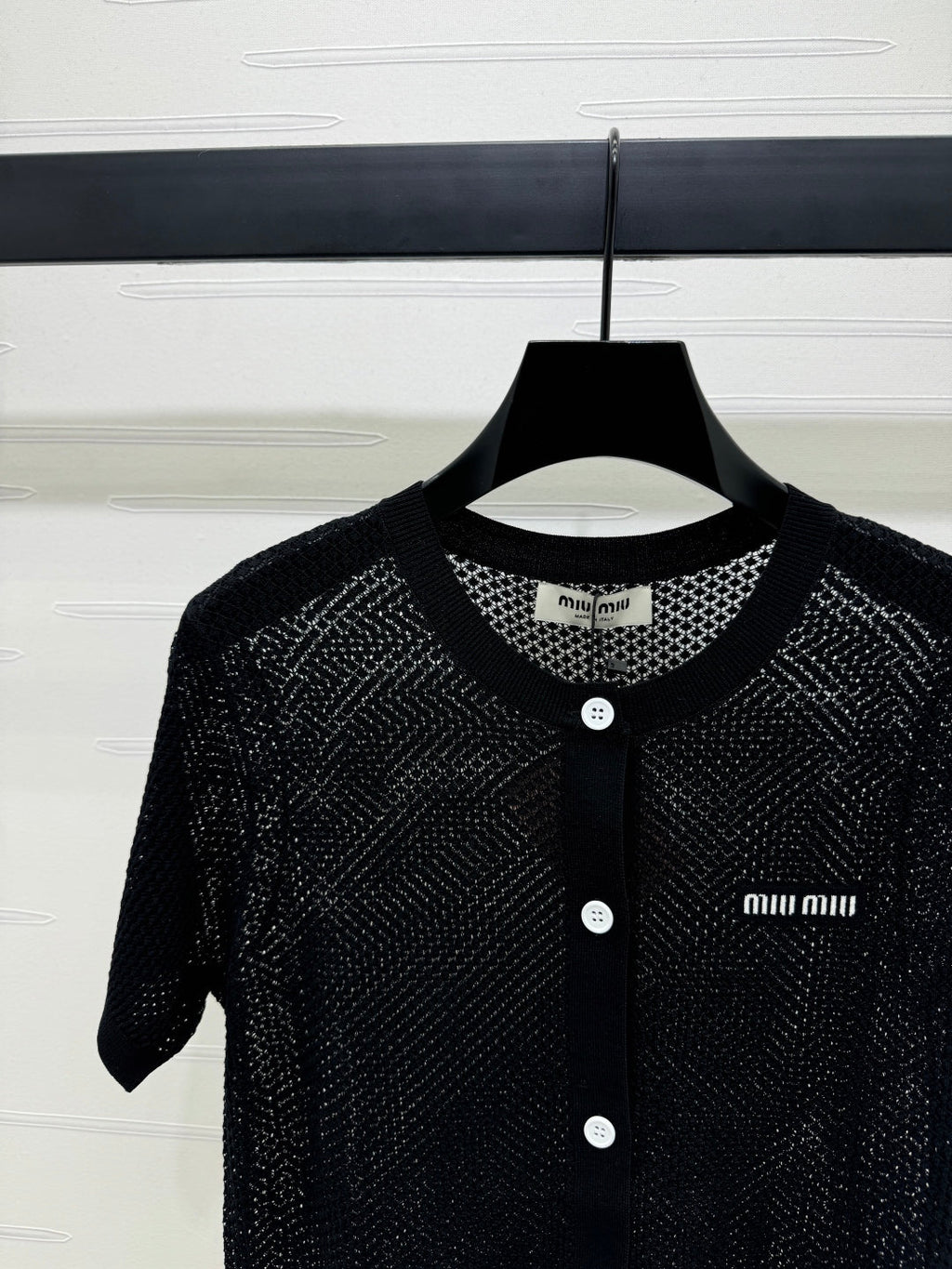 MIU 25S SHORT SLEEVE ROUND NECK CARDIGAN 264269