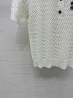 MIUMIU KNITTED POLO SHIRT WHITE 274837