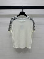 DIOR SHORT-SLEEVE JACQUARD KNIT TOP 274853