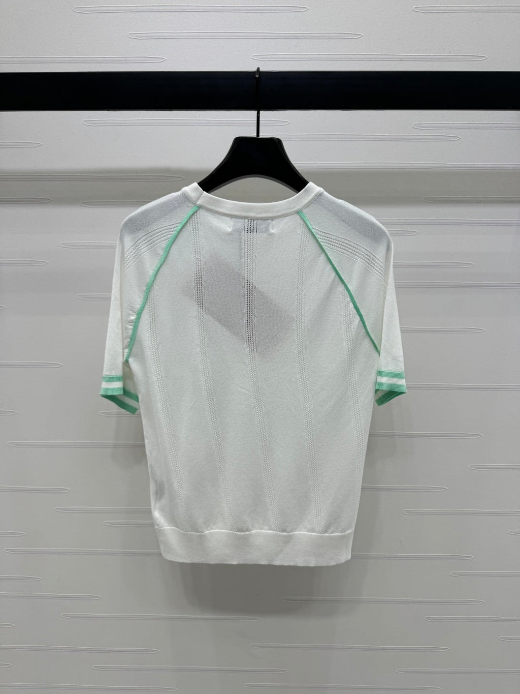 MIU 25S RAGLAN CREW NECK STRIPED KNIT SWEATER 264105